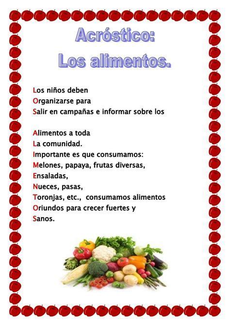 Acróstico Alimentación Saludable