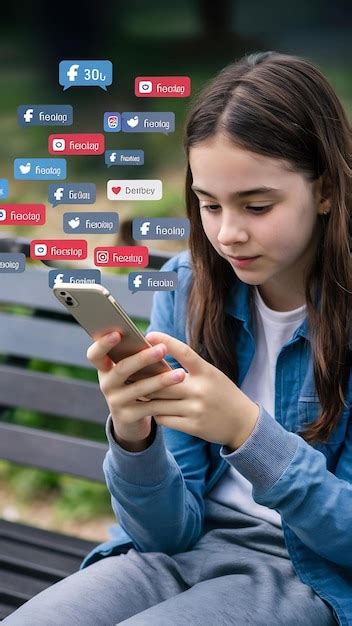 Adolescente usando redes sociales