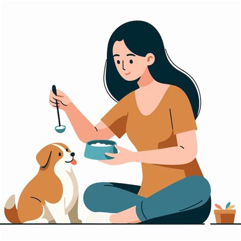 Alimentando a un perro