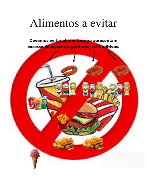 Alimentos a evitar