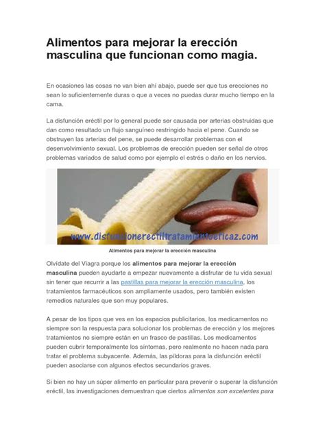 Alimentos para mejorar la erección