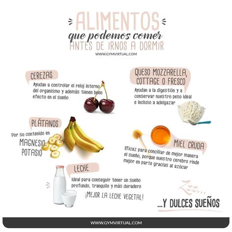 Alimentos recomendados para antes de dormir