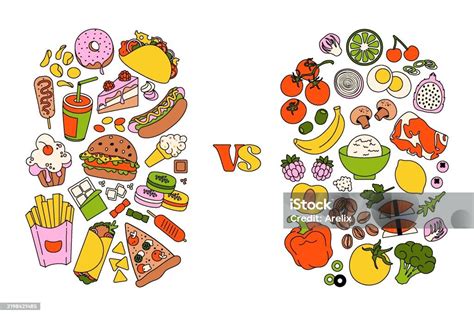 Alimentos saludables vs. alimentos no saludables