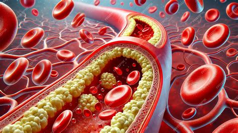 Arterias con acumulación de colesterol