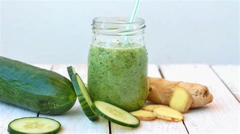 Batido de limón, pepino y jengibre