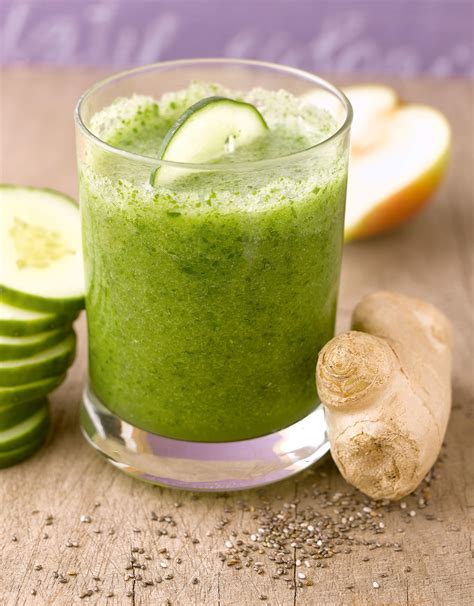 Batido de pepino, limón y jengibre