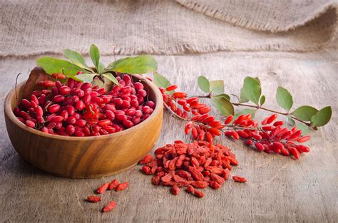Bayas de goji listas para consumir