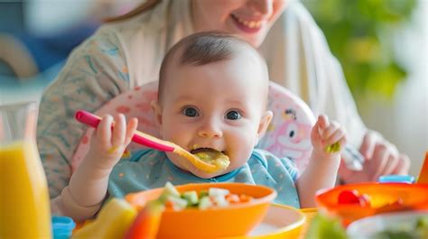 Bebé comiendo verduras