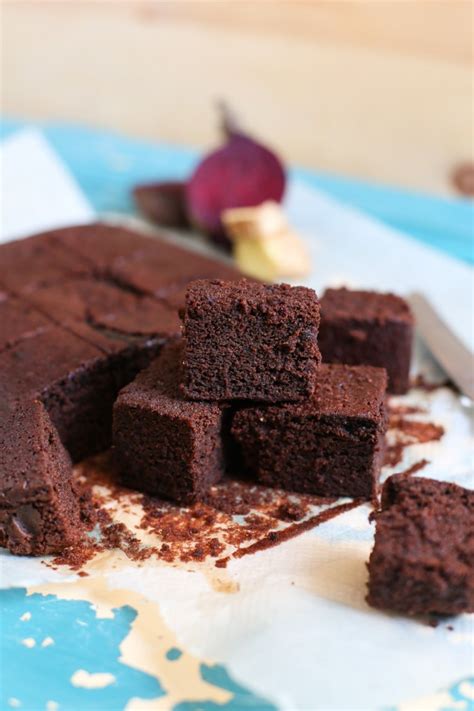 Brownies de Betarraga cortados