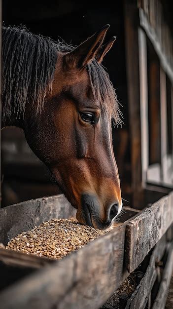Caballo comiendo grano