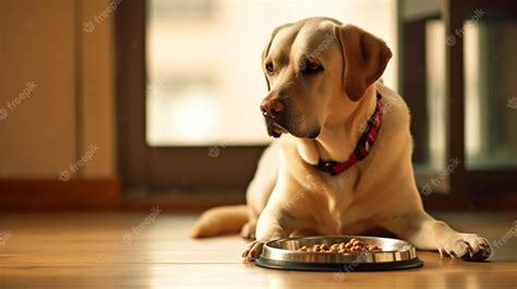 Cachorro de labrador comiendo