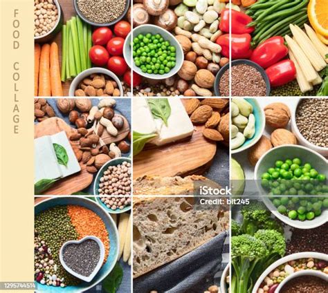 Collage de alimentos veganos