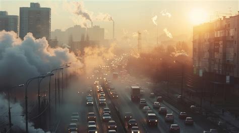 Contaminación atmosférica en una ciudad