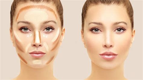 Contorno del rostro con maquillaje