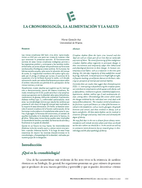 Cronobiología y Alimentación