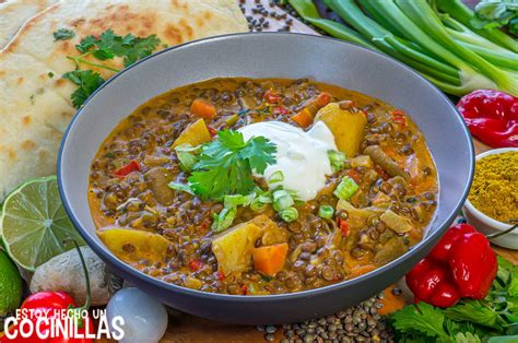 Curry de lentejas y verduras