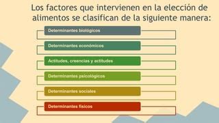 Determinantes de la elección de alimentos