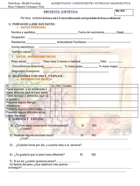 Encuesta alimentaria