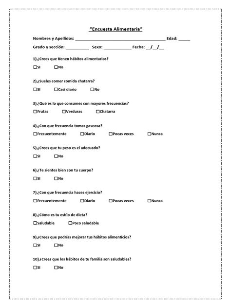 Encuesta alimentaria de consumo modificada.