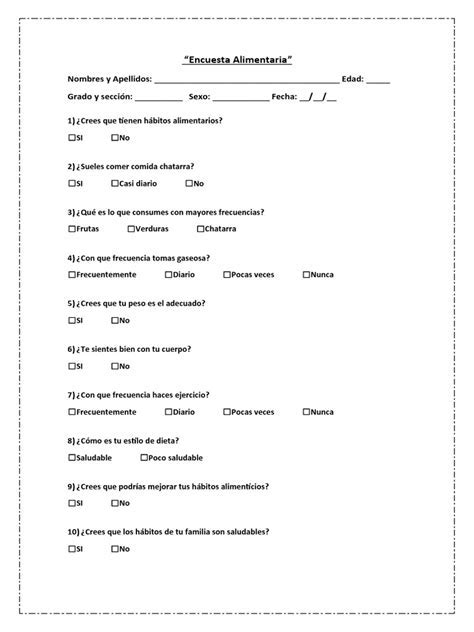 Encuesta alimentaria modificada