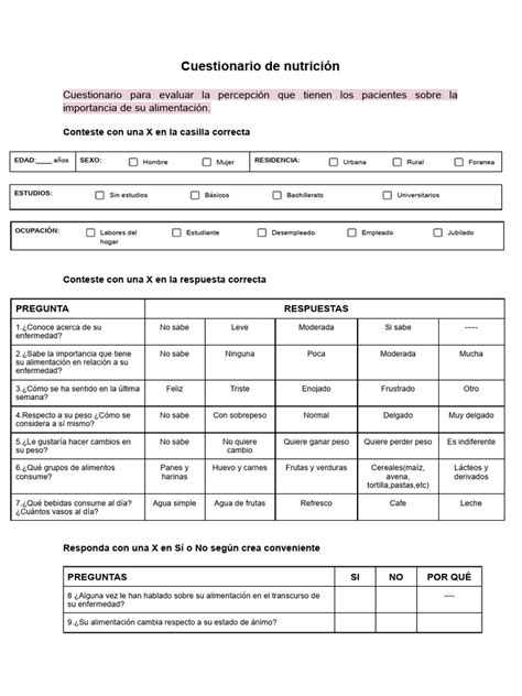 Encuesta de Nutrición