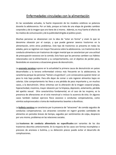 Enfermedades Vinculadas a la Alimentación