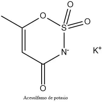 Estructura química del Acesulfamo-K