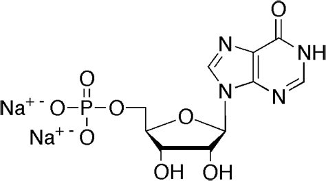 Estructura química del inosinato de sodio