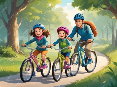 Familia en Bicicleta