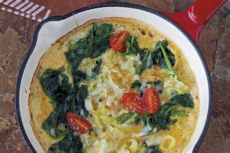 Frittata de Puerros y Espinacas