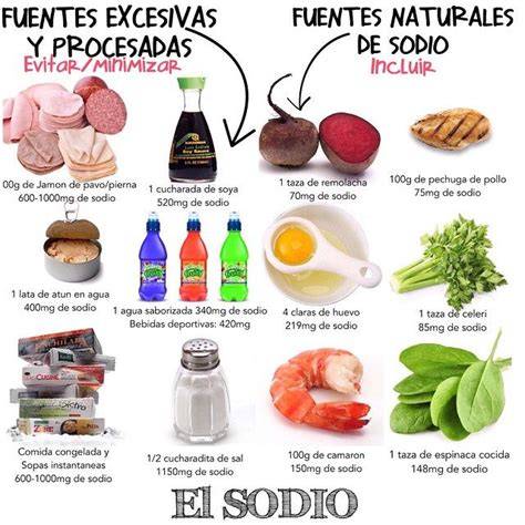 Fuentes de sodio en la dieta