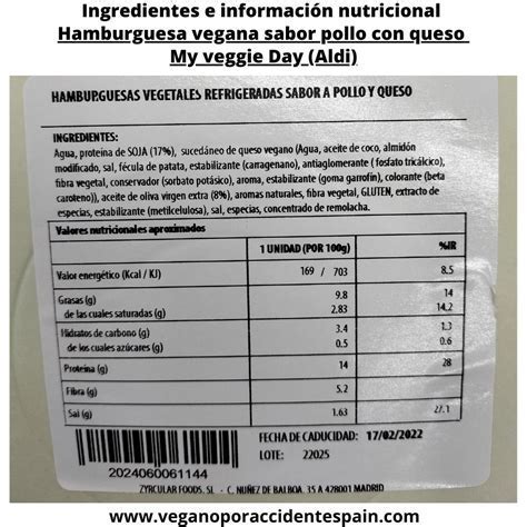 Hamburguesa Simple con Información Nutricional