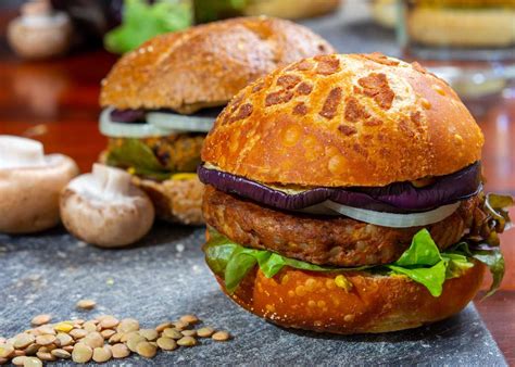 Hamburguesa Vegetariana Servida