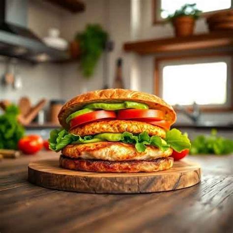 Hamburguesa de pollo y avena