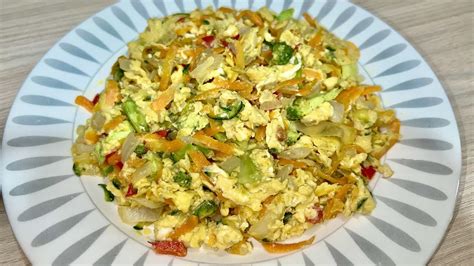 Huevos revueltos con verduras