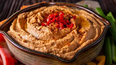 Hummus de pimientos morrones asados