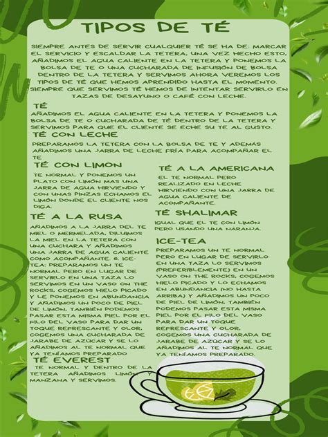 Infografía Té Verde