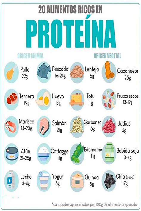 Infografía de alimentos ricos en proteínas