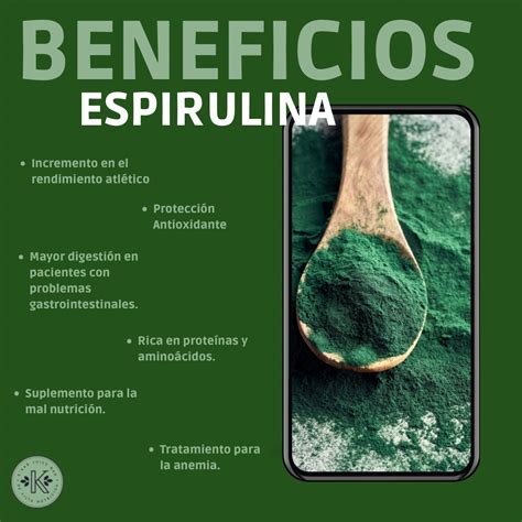 Infografía de los beneficios de la espirulina