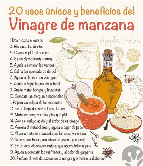 Infografía de los beneficios del vinagre de manzana
