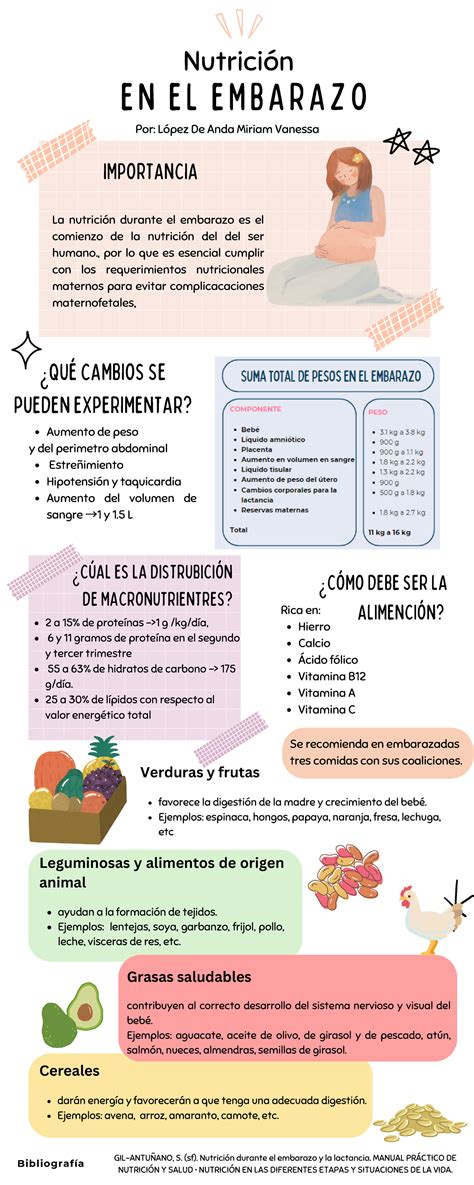 Infografía de nutrición durante el embarazo
