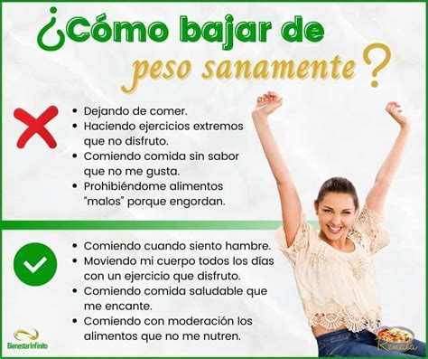 Infografía sobre cómo bajar de peso saludablemente