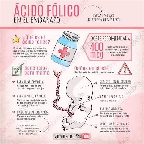 Infografía sobre la importancia del ácido fólico en el embarazo
