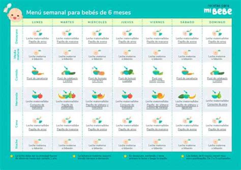 Infografía sobre la introducción de alimentos sólidos a bebés de 6 meses