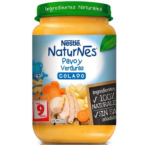 Información nutricional colado de pavo y verduras