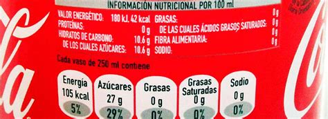 Información nutricional en alimentos envasados