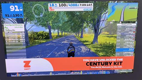 Interfaz de Zwift