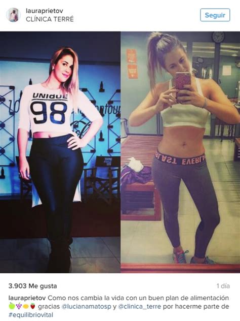 Laura Prieto antes y después de su dieta