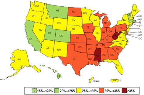 Mapa de la obesidad en Estados Unidos