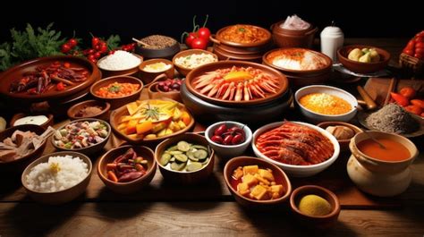 Mesa llena de platos veganos